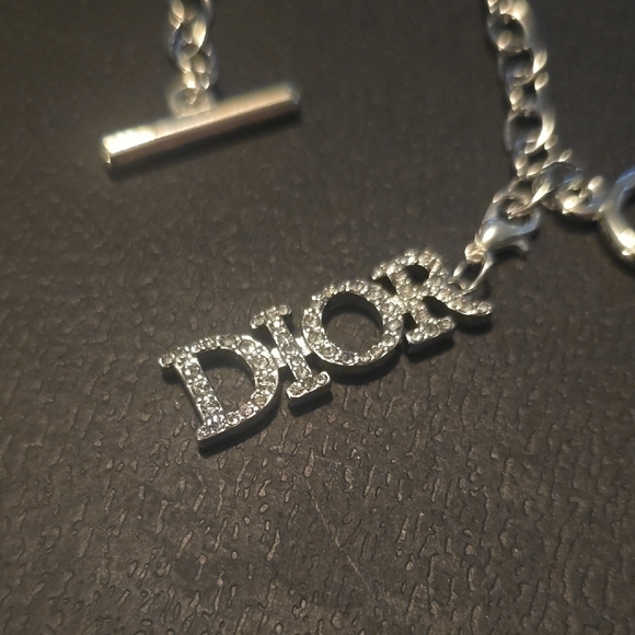 Dior Silver Logo Charm Bracelet - Picture 2 of 3